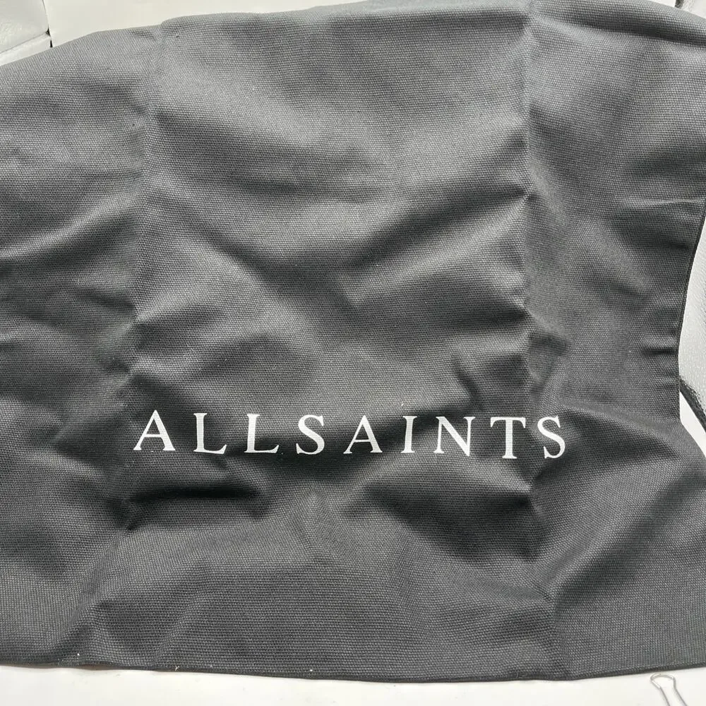 All Saints Women's Black Tote Bag Gold Hardware PEREZ LEATHER SHOULDER BAG NWT